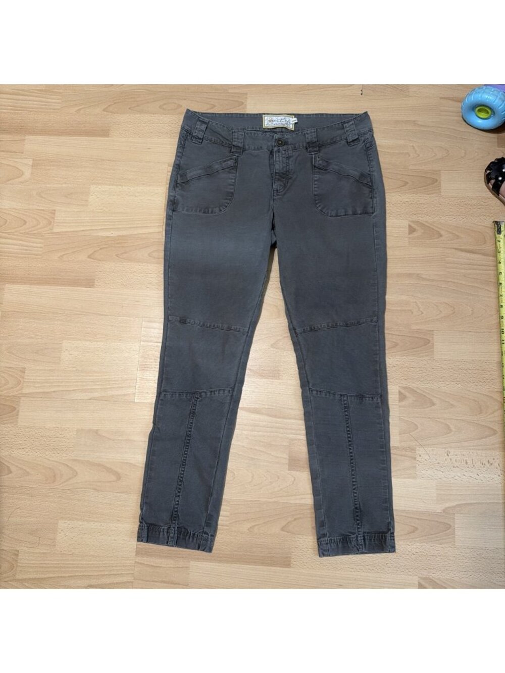 Aventura Sz 12 Organic Cotton Gray Skinny Leg  Pants  Pockets Canvas India